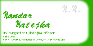 nandor matejka business card